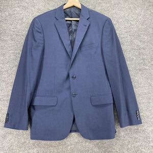 Marzotto Blazer Men 41 Blue Button Up Collared Long Sleeve Wool Lined Regular
